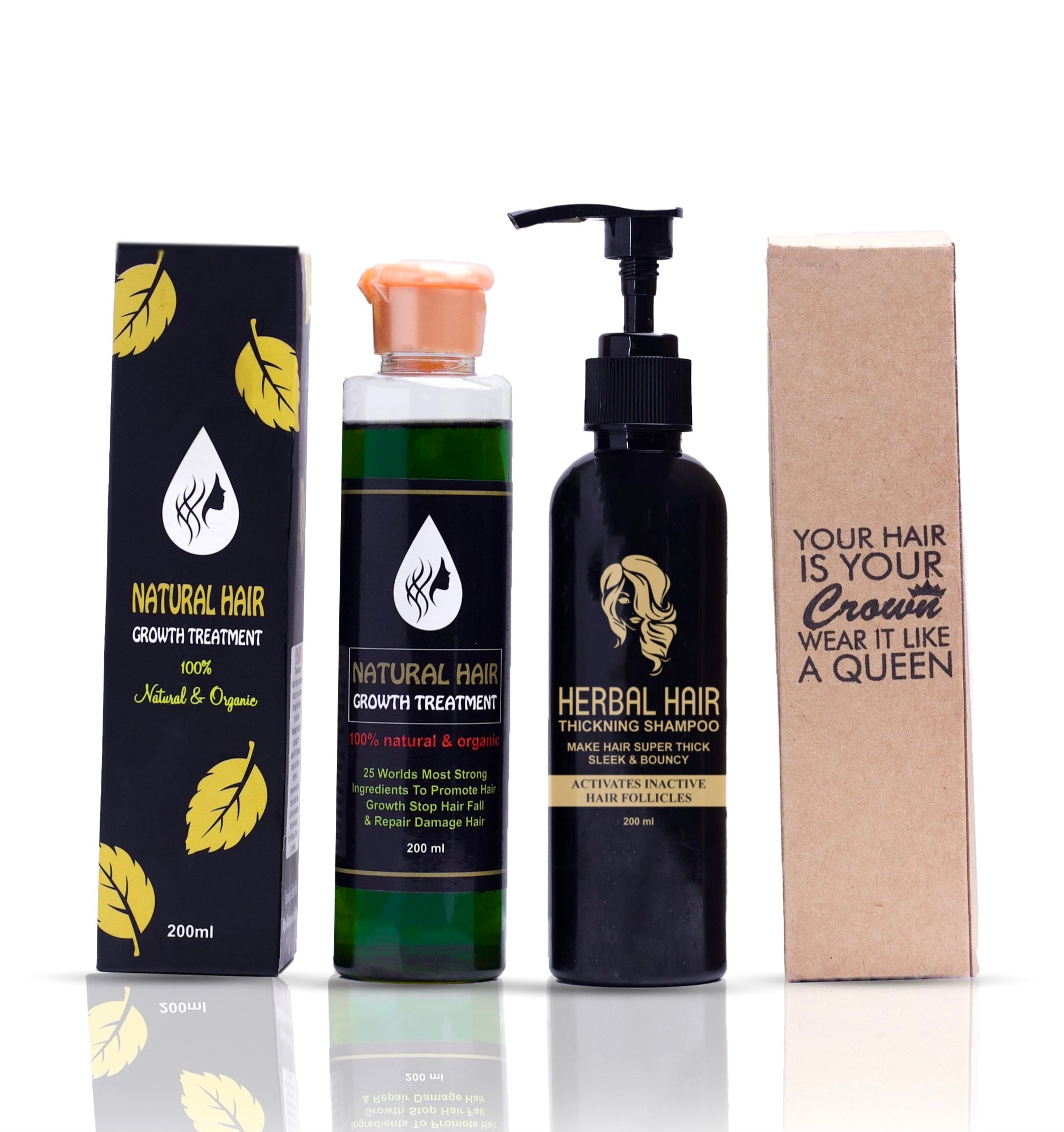 Natural Hair Growth Oil & Herbal Thickening Shampoo Cosmic Herbs