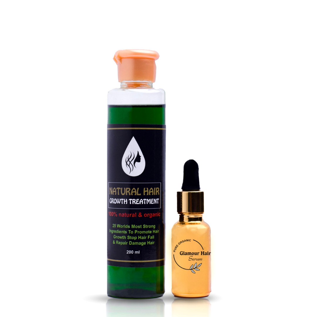 Natural Hair Growth Treatment Oil & Glamour Hair Serum Cosmic Herbs